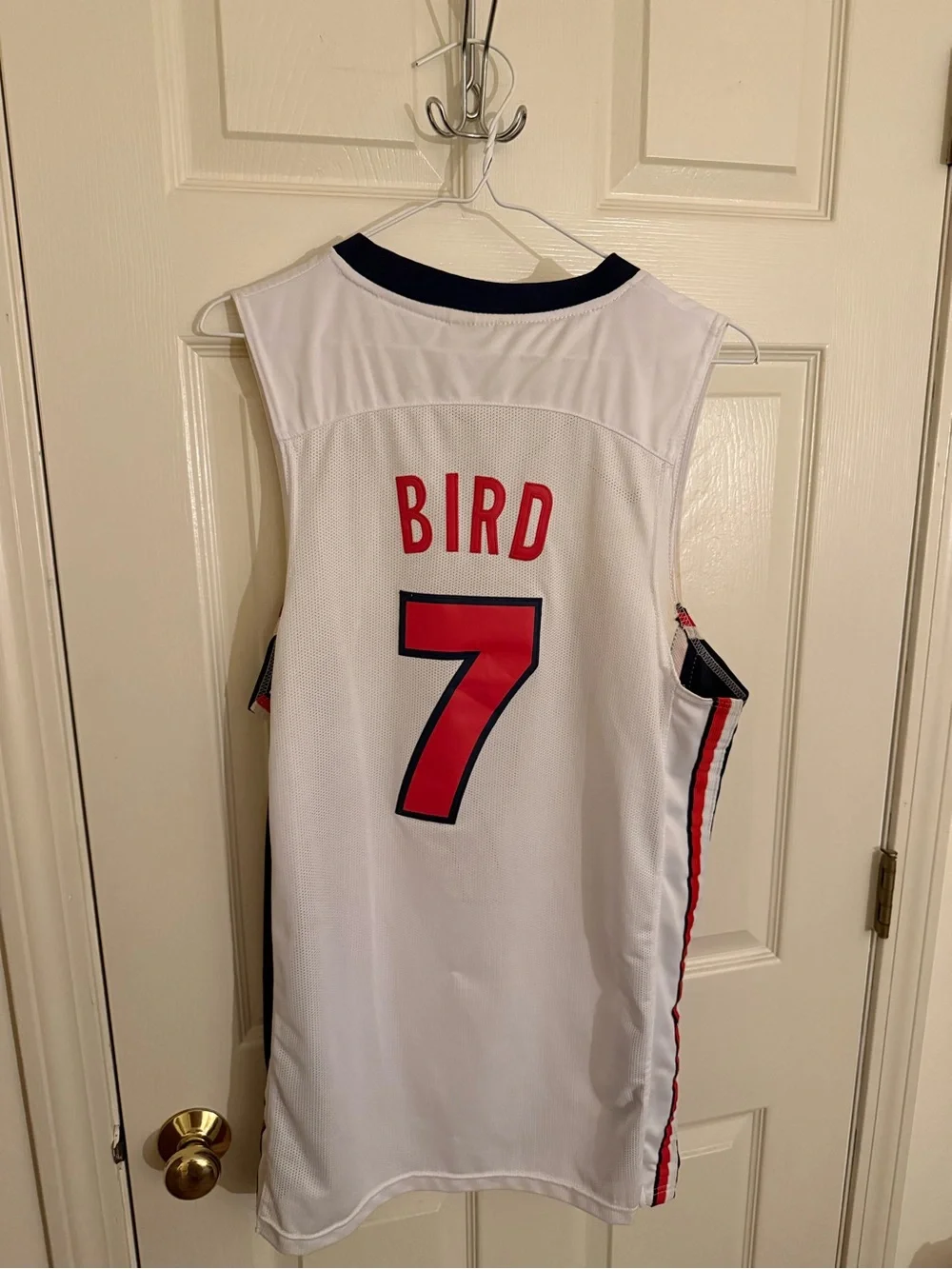 Nike White USA Basketball Jersey #7 with Red and Navy Accents